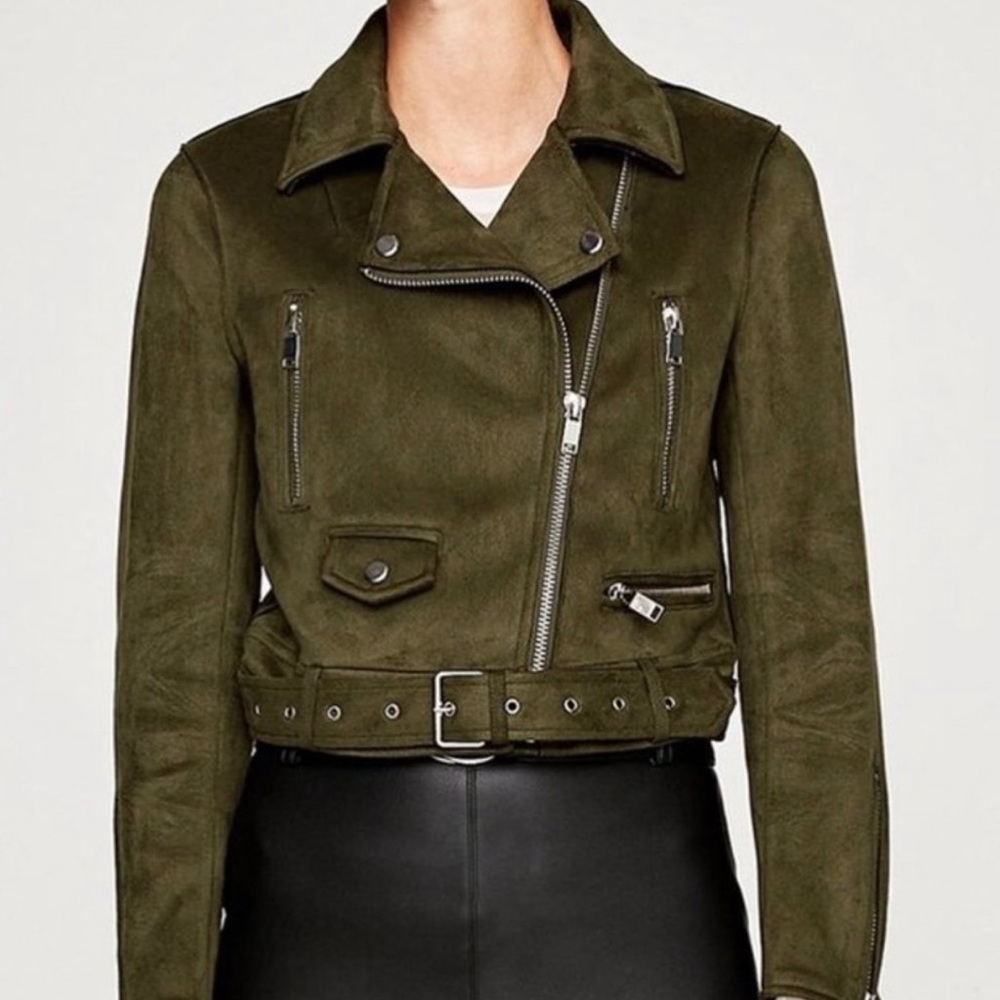 Zara Faux Suede Moto Jacket